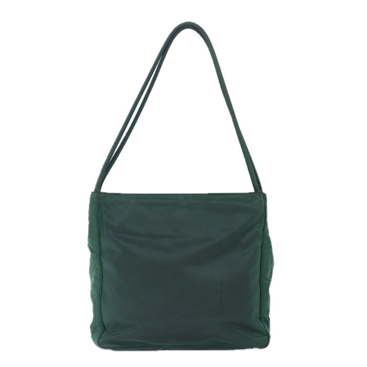 PRADA Tote Bag Nylon Green Silver Auth