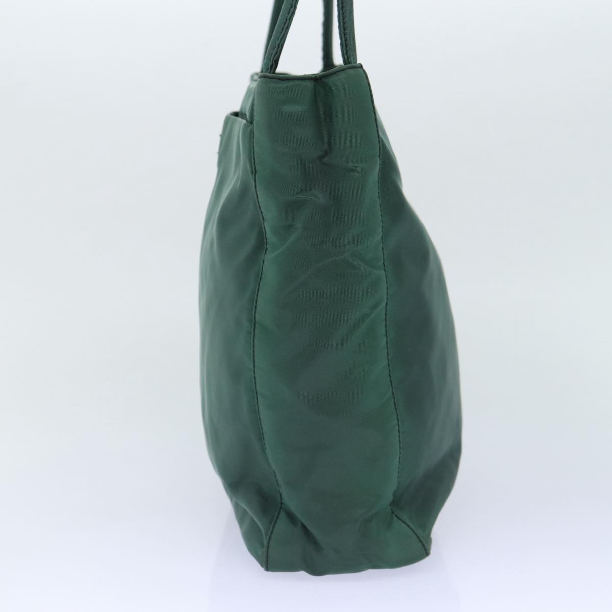 PRADA Tote Bag Nylon Green Silver Auth