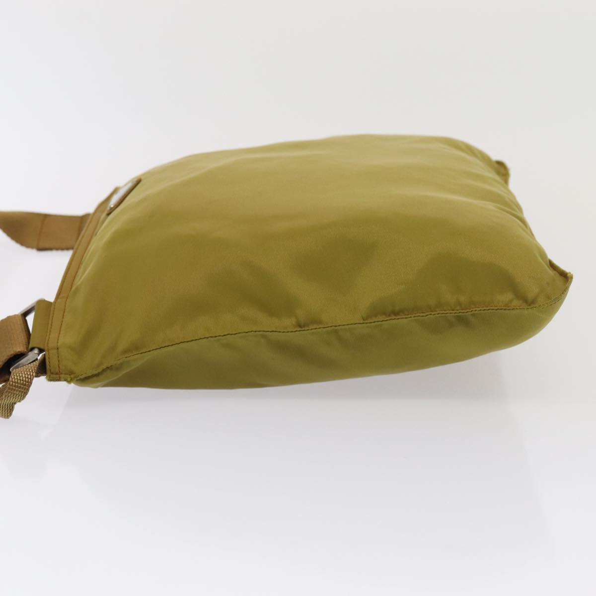 PRADA Shoulder Bag Nylon Khaki Silver Auth
