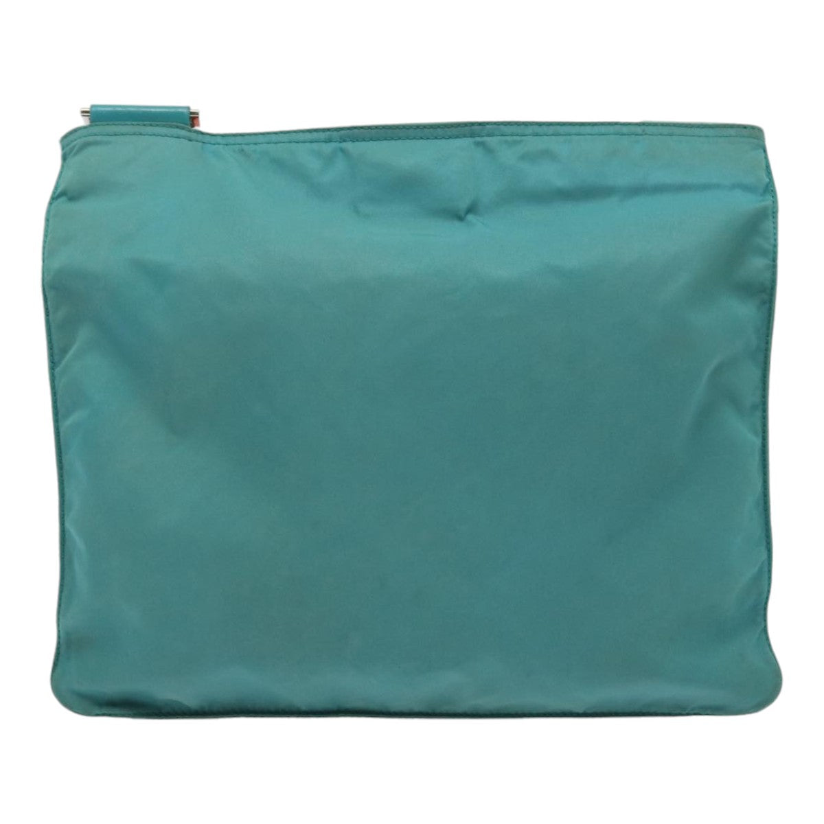PRADA Shoulder Bag Nylon Turquoise Blue Silver Auth