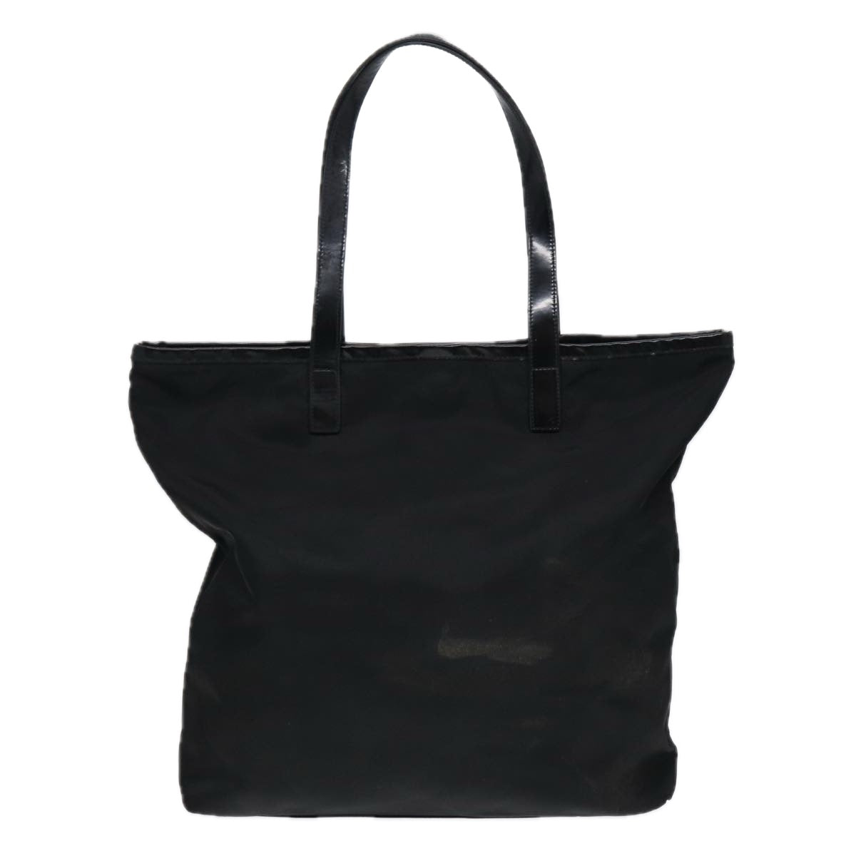 PRADA Tote Bag Nylon Black Silver Auth