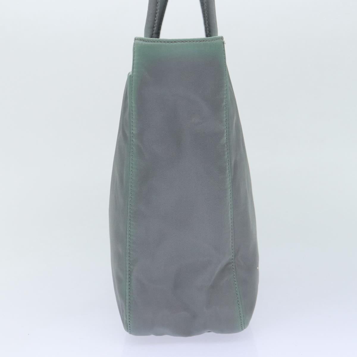PRADA Hand Bag Nylon Gray Silver Auth