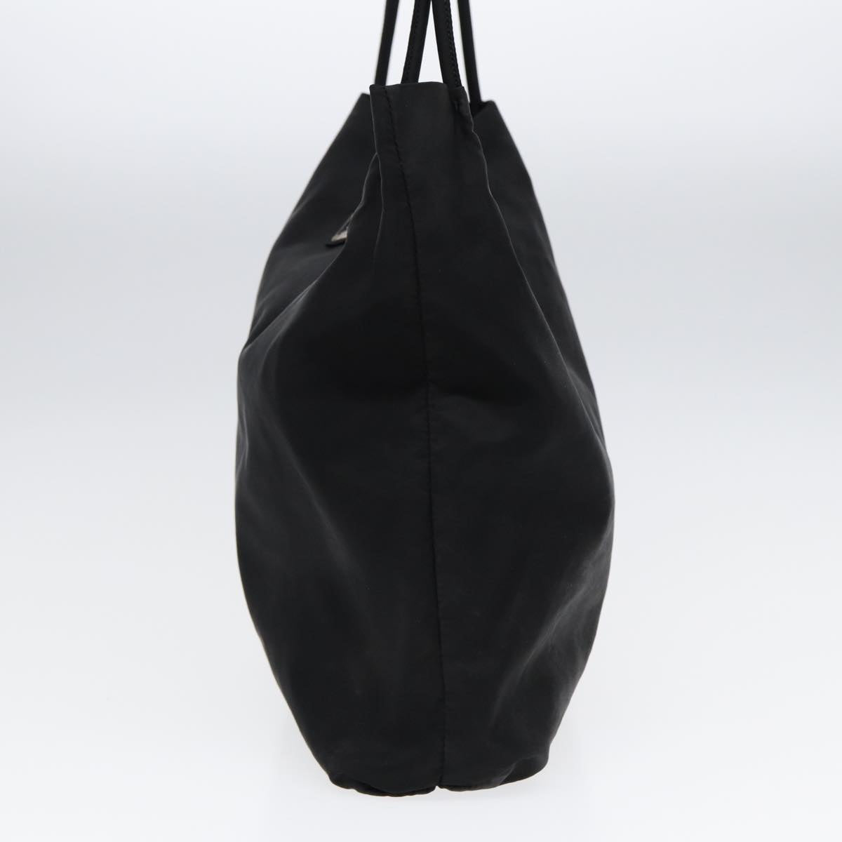 PRADA Tote Bag Nylon Black Silver Auth