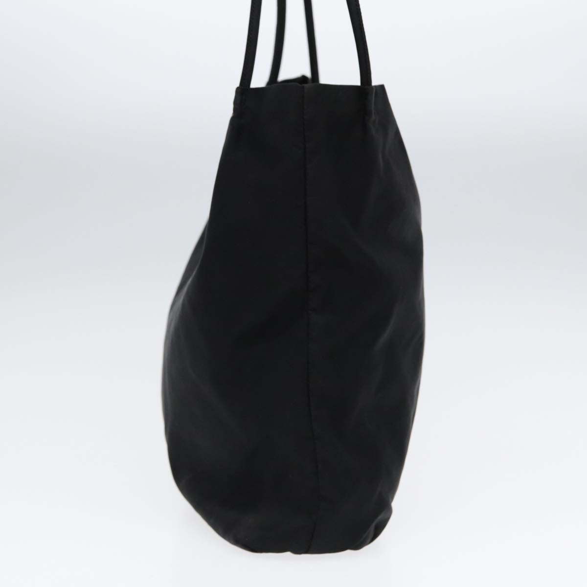 PRADA Tote Bag Nylon Black Silver Auth