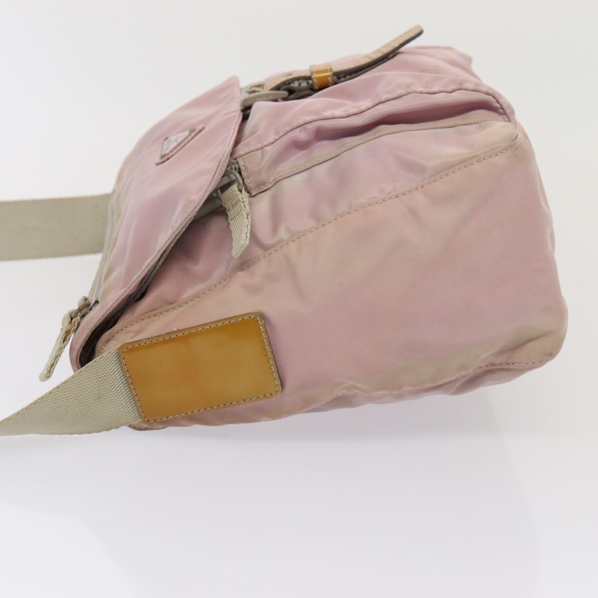 PRADA Shoulder Bag Nylon Pink Silver Auth
