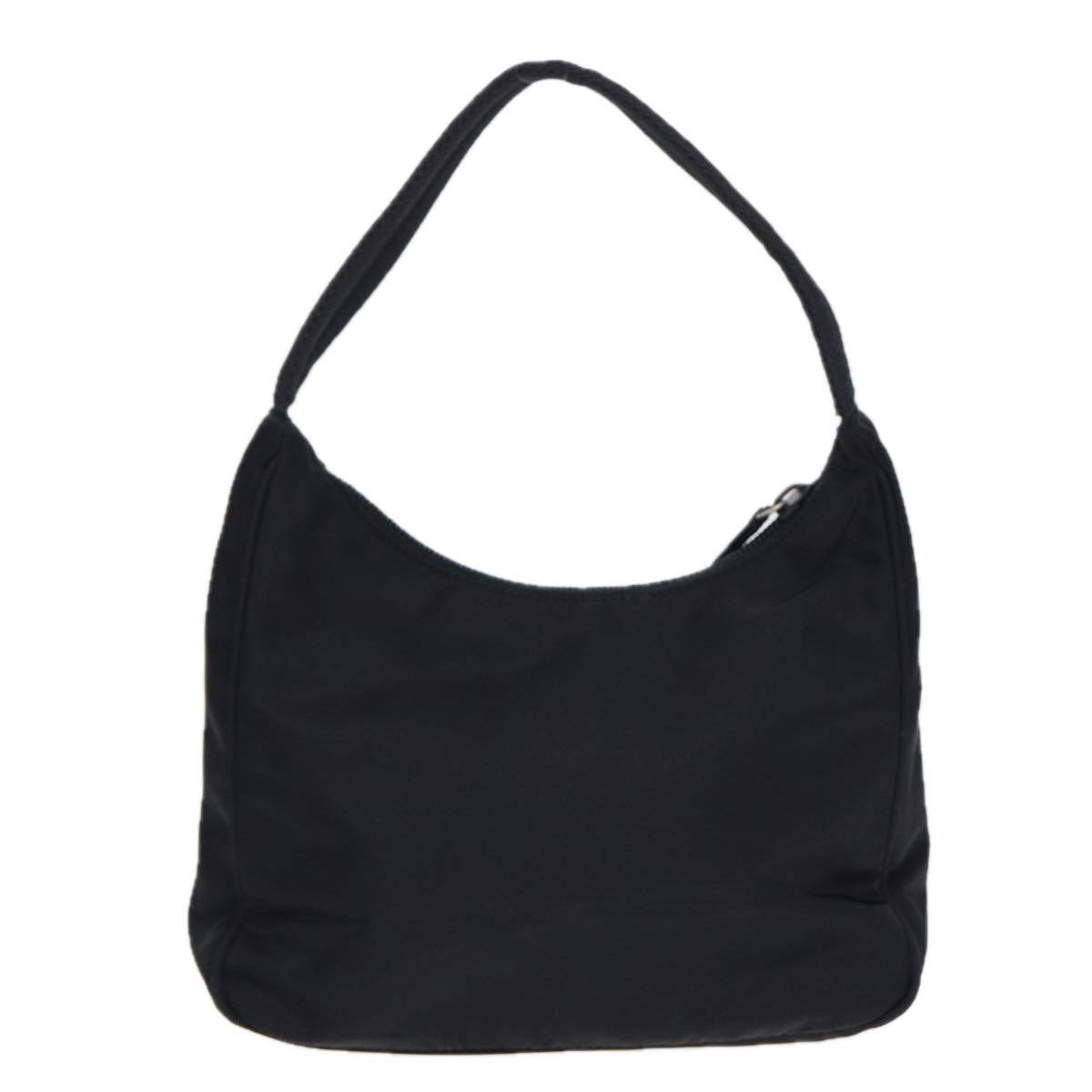 PRADA Hand Bag Nylon Black Silver Auth