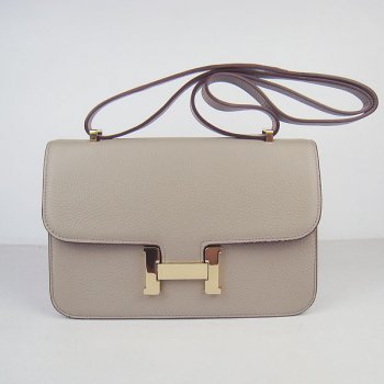 Luxury Hermes Constance 28cm Togo Leather Bag Grey Gold