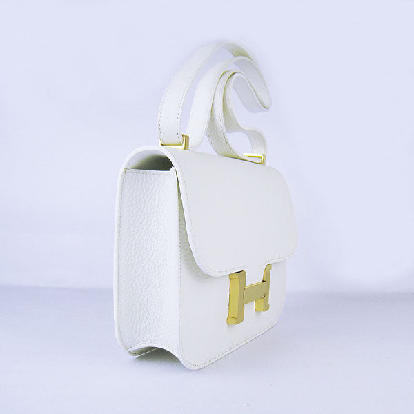 Luxury Hermes Constance Cowskin Leather Bag beige golden