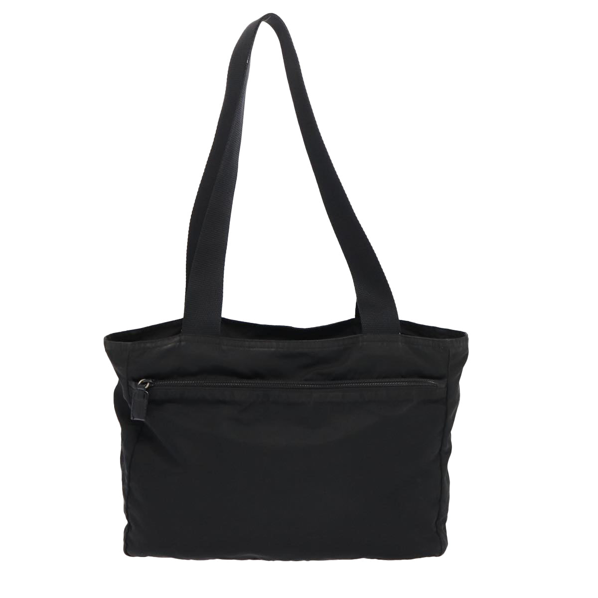 PRADA Tote Bag Nylon Black Silver Auth
