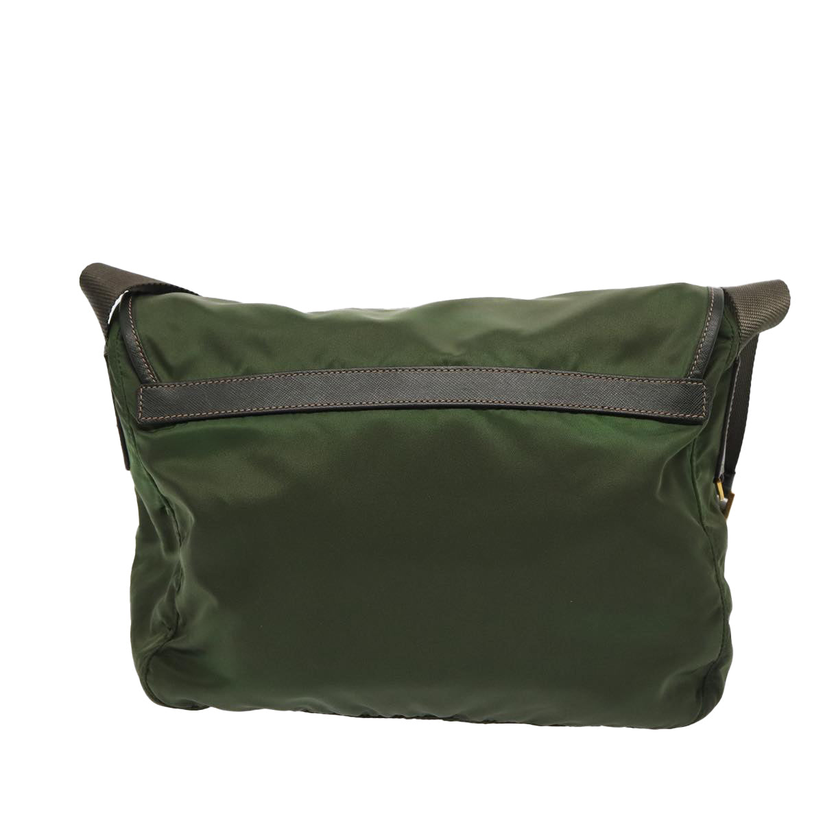 PRADA Shoulder Bag Nylon Khaki Gold Auth