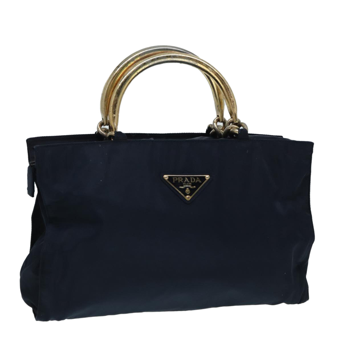 PRADA Hand Bag Nylon Navy Auth