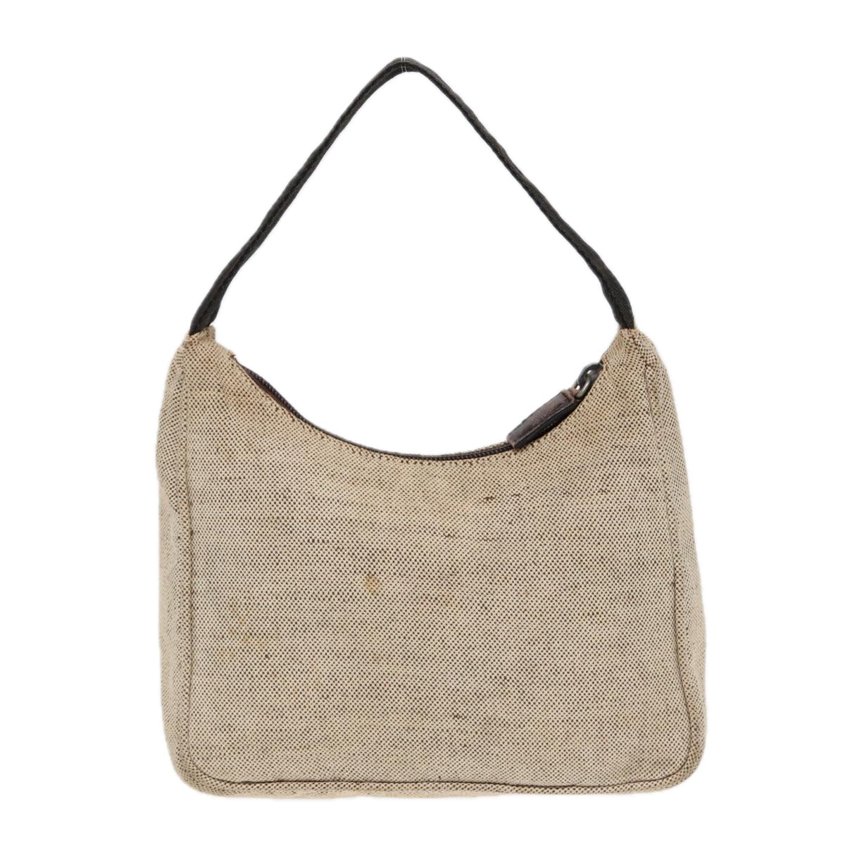 PRADA Hand Bag Canvas Beige Auth