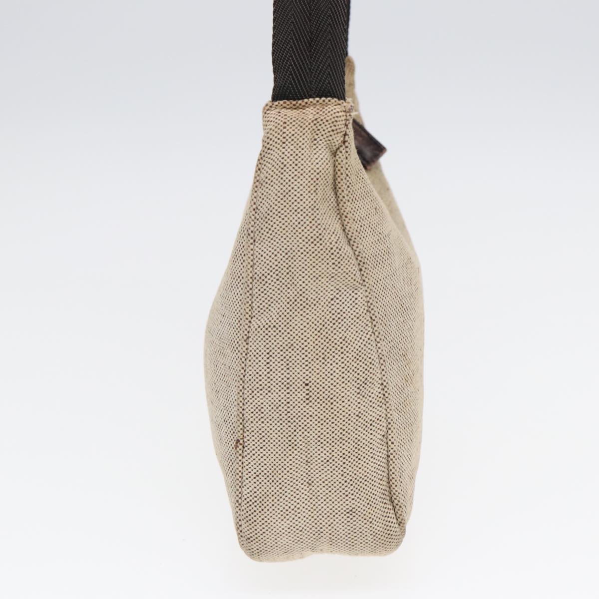 PRADA Hand Bag Canvas Beige Auth