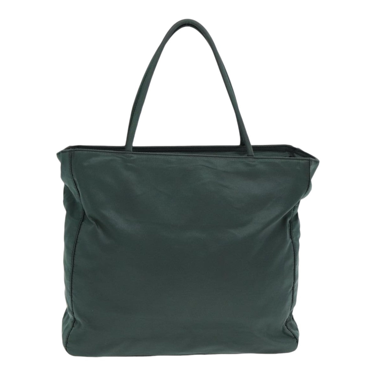 PRADA Tote Bag Nylon Khaki Silver Auth