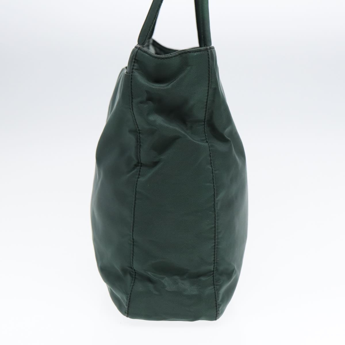 PRADA Tote Bag Nylon Khaki Silver Auth