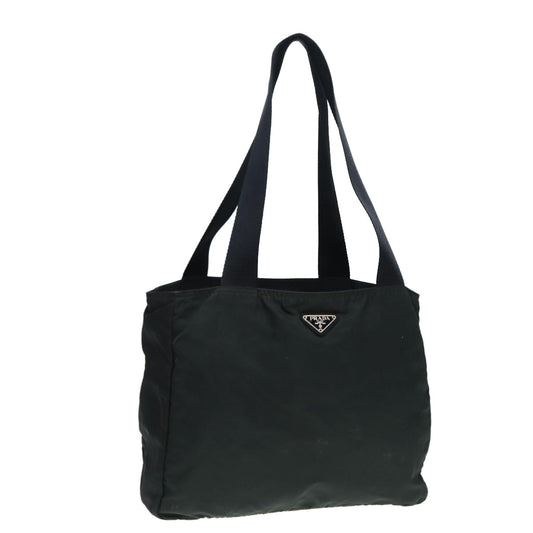 PRADA Tote Bag Nylon Khaki Silver Auth