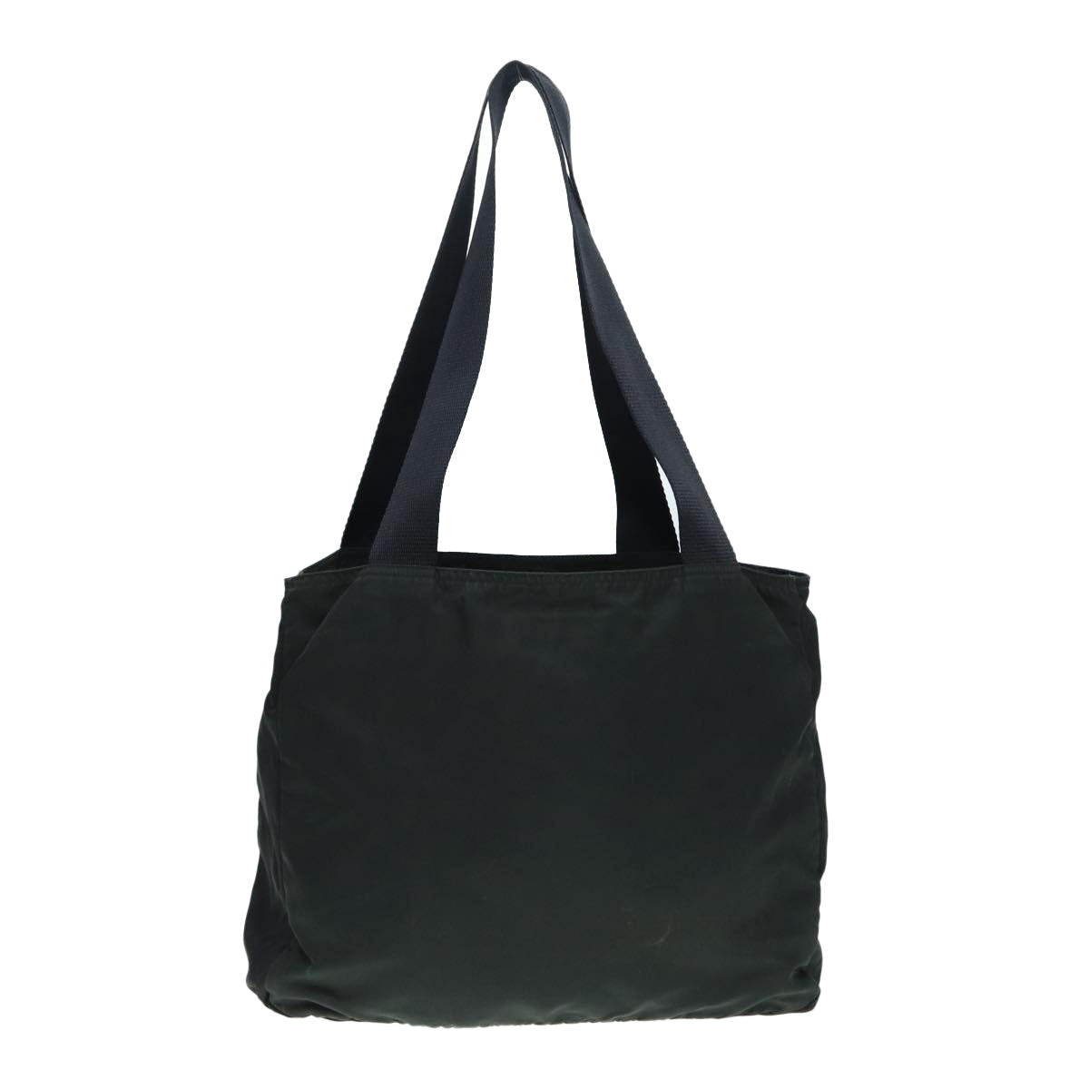 PRADA Tote Bag Nylon Khaki Silver Auth
