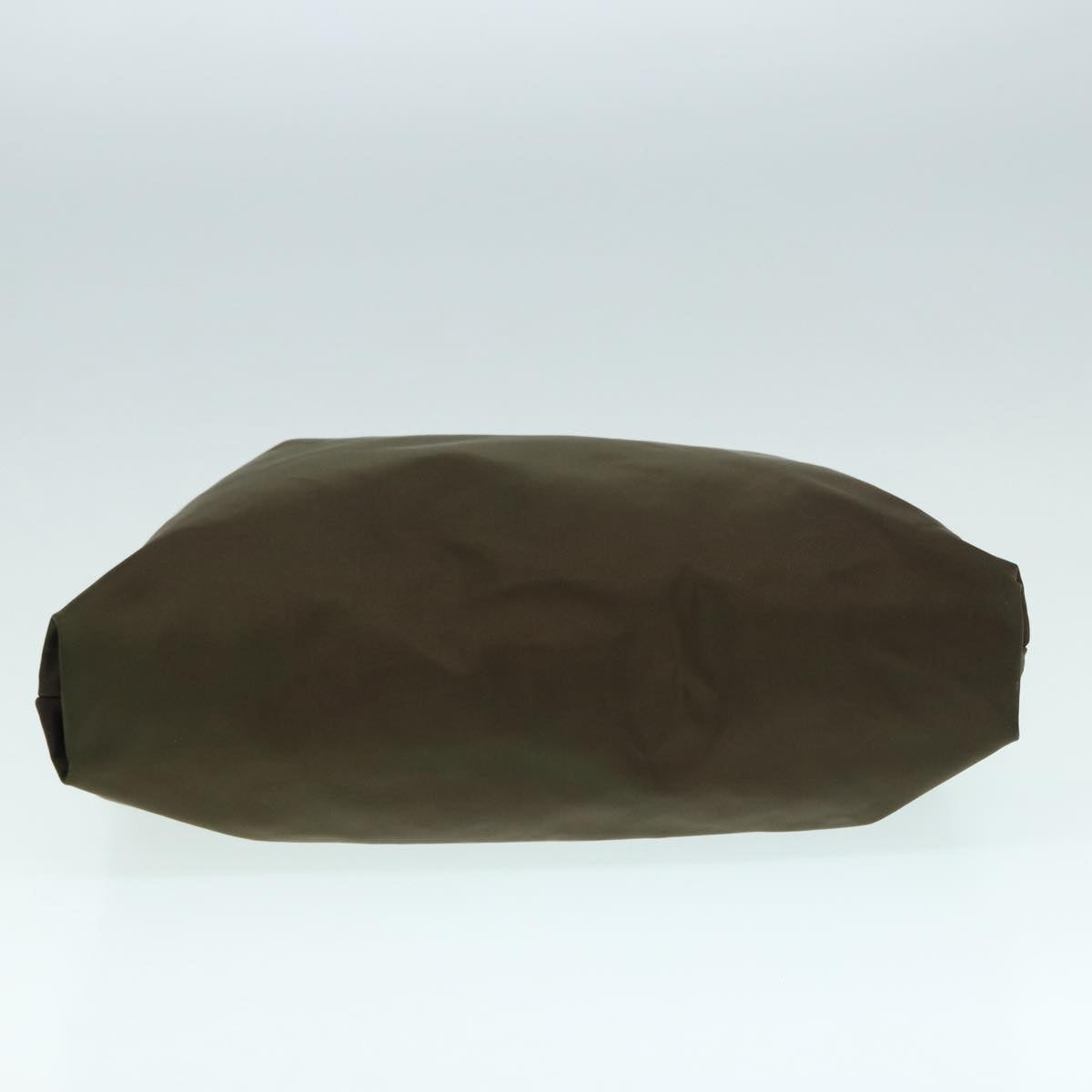 PRADA Hand Bag Nylon Khaki Silver Auth