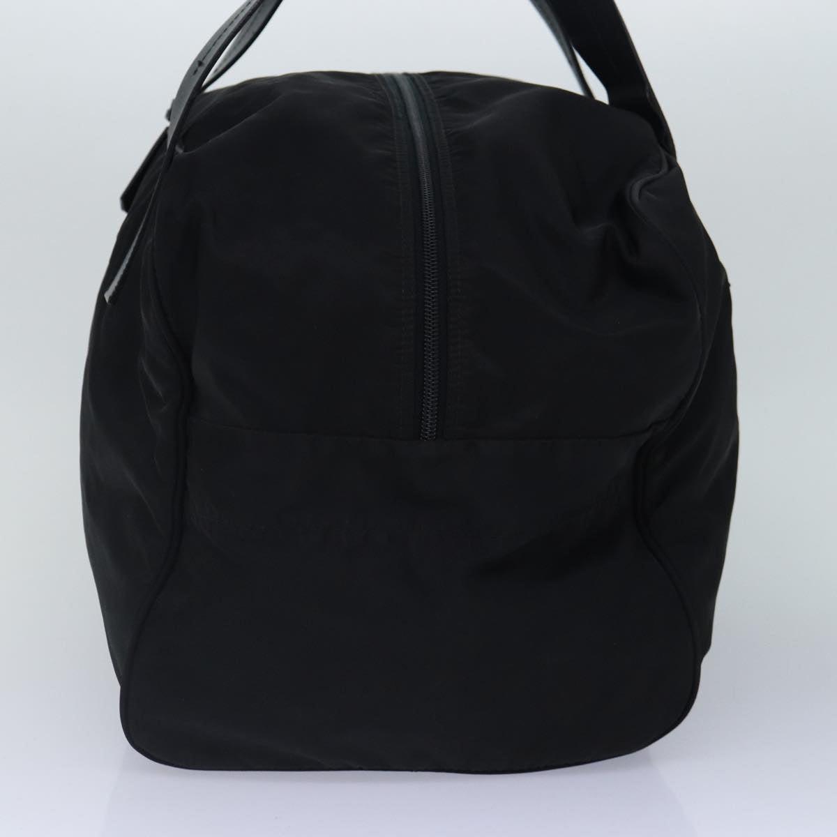 PRADA Boston Bag Nylon Black Silver Auth
