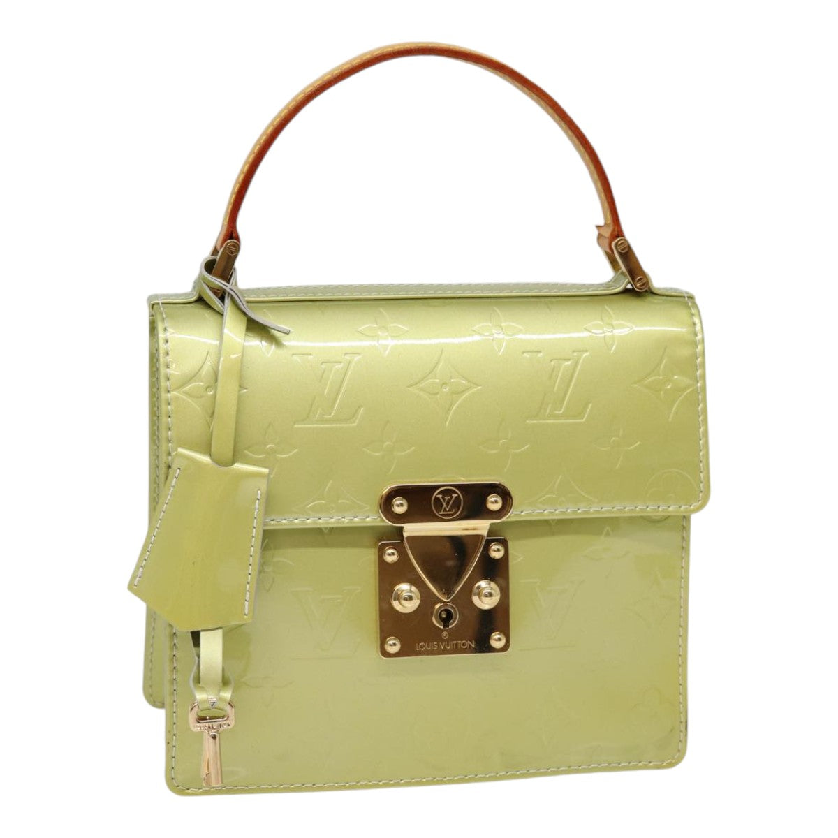 LOUIS VUITTON Monogram Vernis Spring Street Hand Bag Gris M91029 LV Auth 88558