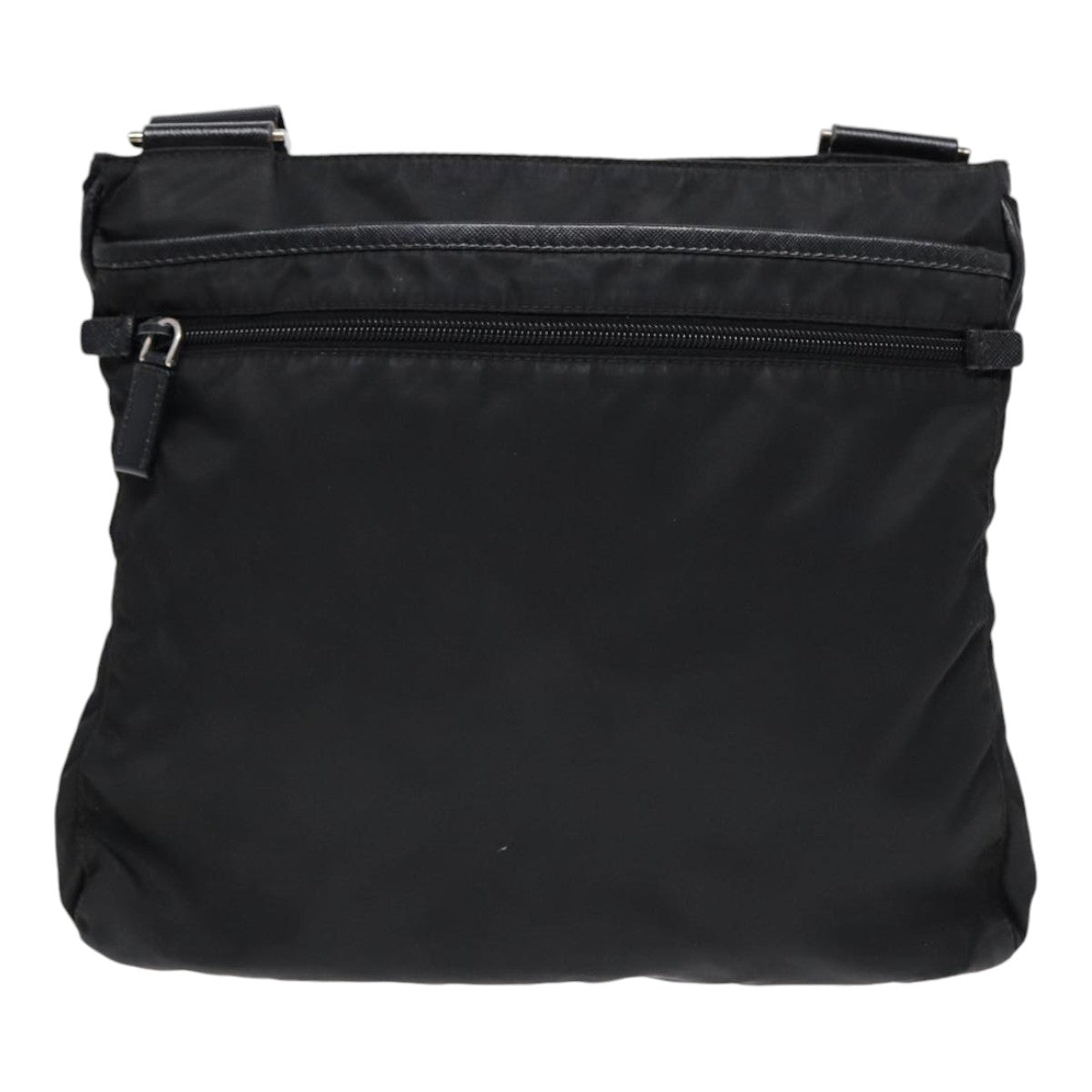 PRADA Shoulder Bag Nylon Black Silver Auth