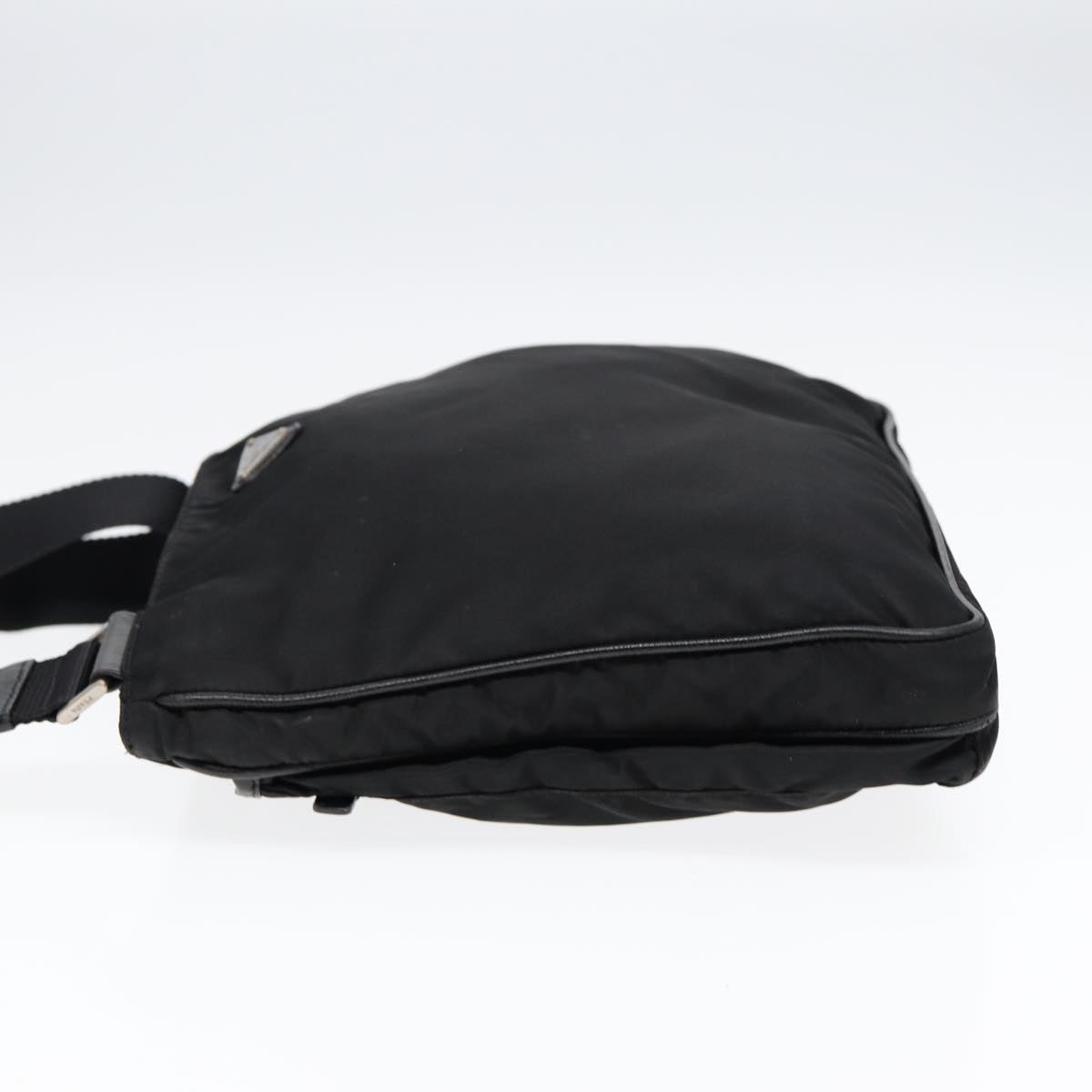 PRADA Shoulder Bag Nylon Black Silver Auth