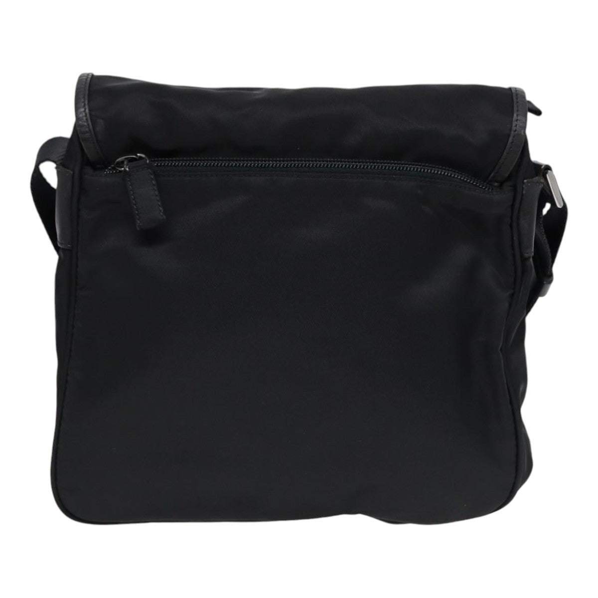 PRADA Shoulder Bag Nylon Black Silver Auth