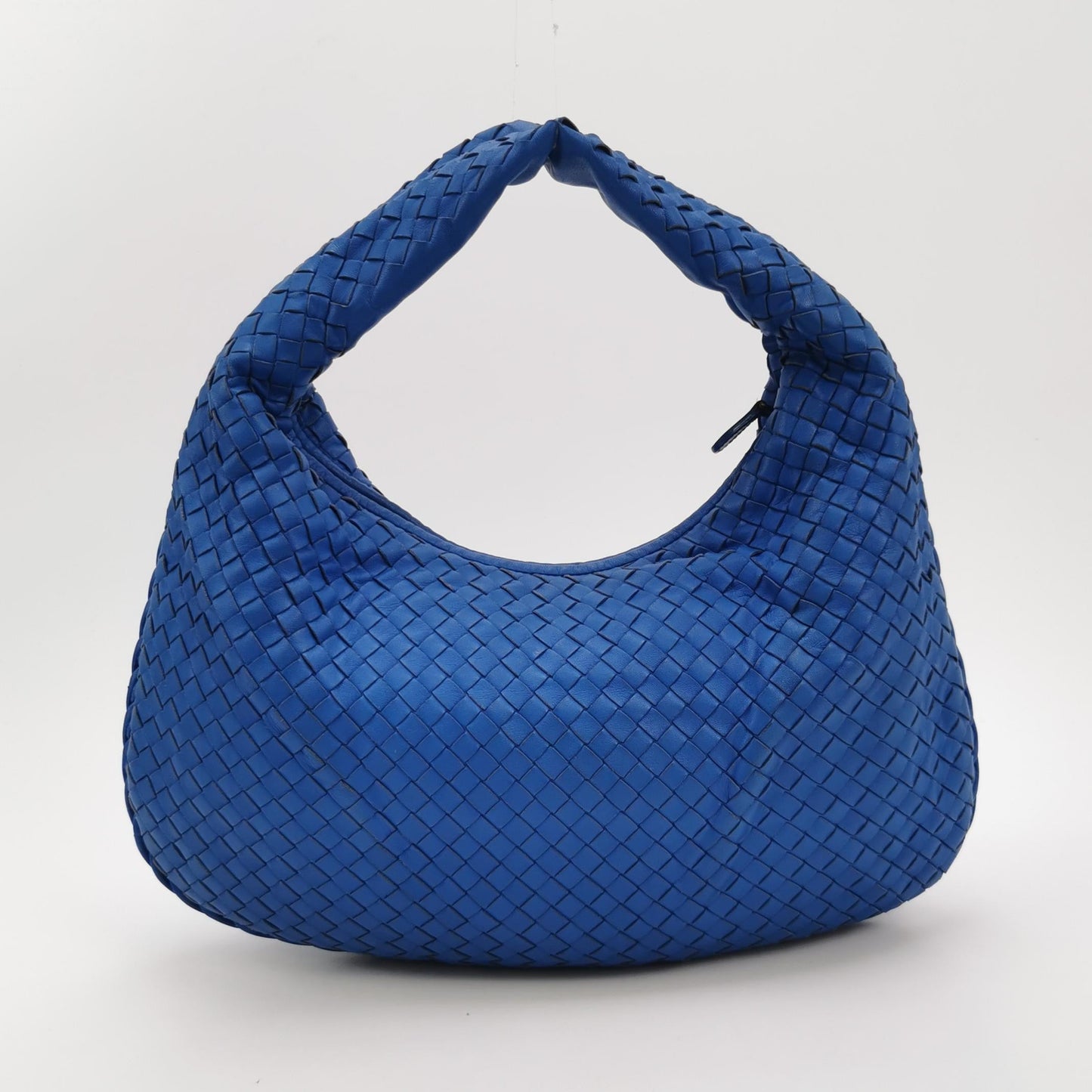 Bottega Veneta Hobo Bag Lambskin Leather Royal Blue 42cm Thick Shoulder Pad