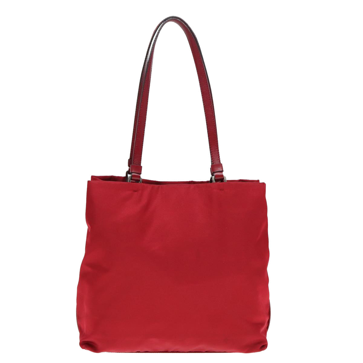 PRADA Hand Bag Nylon Red Silver Auth