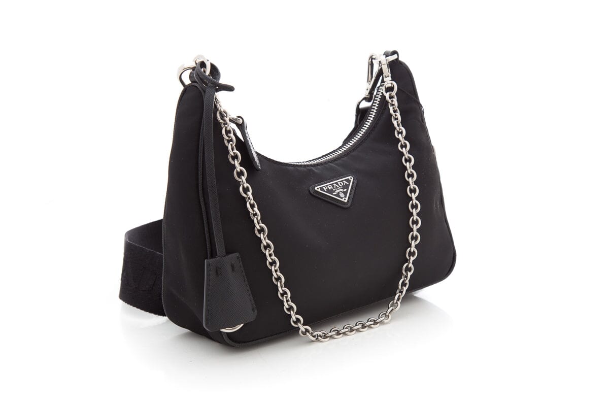 Prada Re-Edition Tessuto Black Hobo Handbag