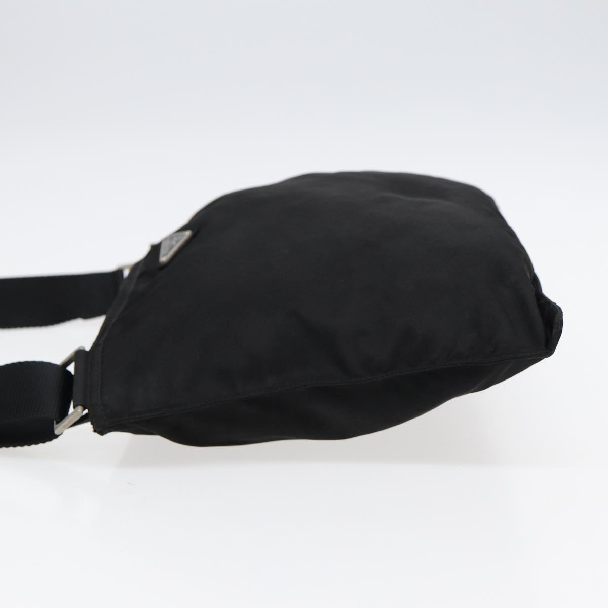 PRADA Shoulder Bag Nylon Black Silver Auth