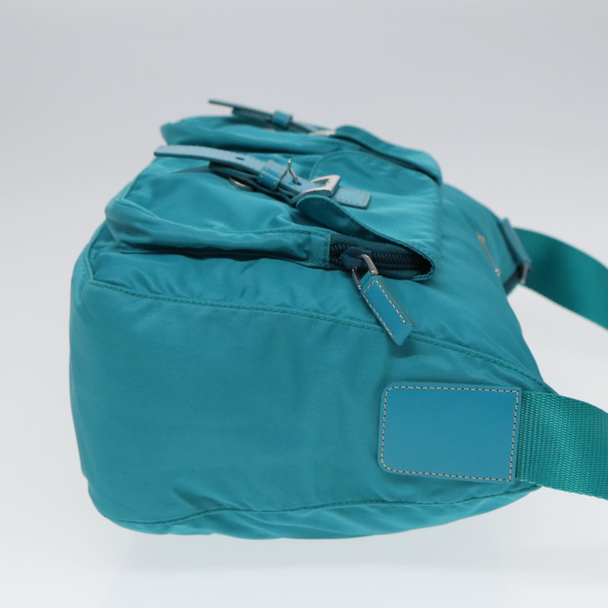 PRADA Shoulder Bag Nylon Turquoise Blue Auth