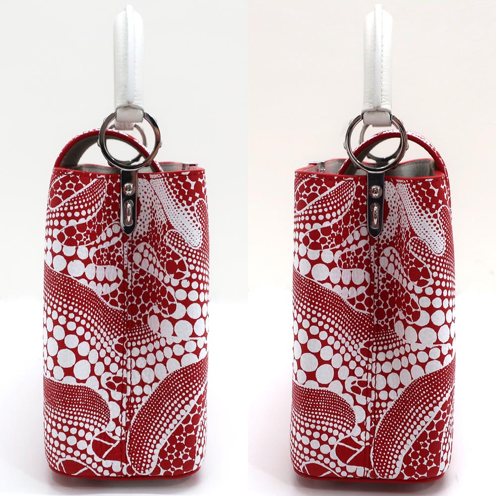Louis Vuitton Capsine BB LV YK Grassy Collaborative Flowers M21704 Handbag Pump Red White Leather