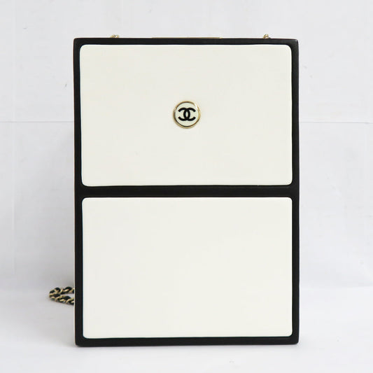 Chanel Chain Shoulder Bag .5 Box White Black G GD Gold Tools 31st White Black Perfume Box Mini-Bags