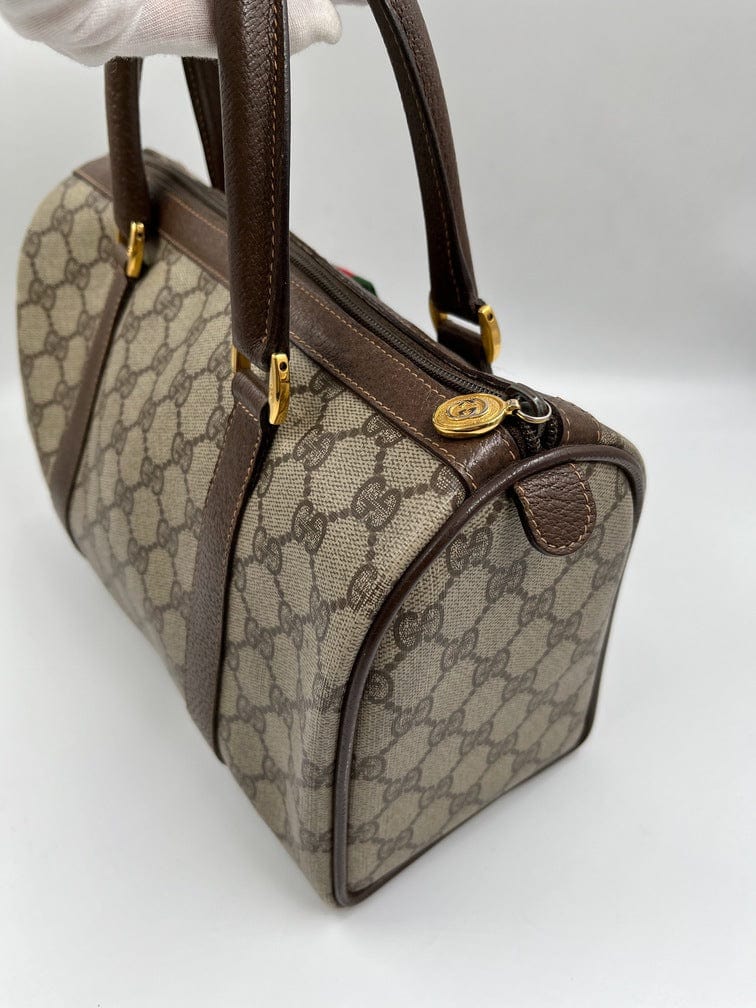 Gucci Boston Leather Canvas Shoulder Bag Style 2