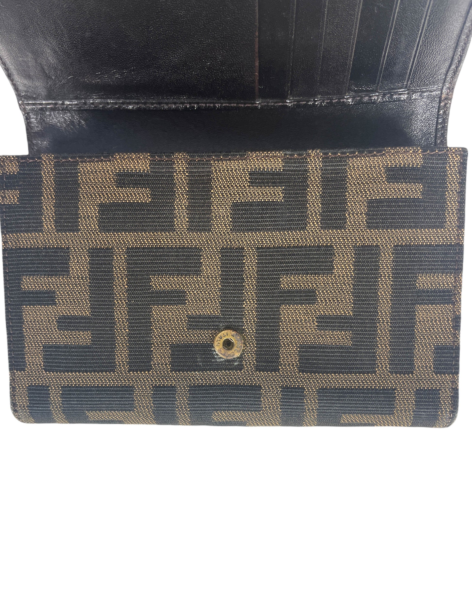 Fendi Tobacco Brown Zucca Logo Monogram Wallet