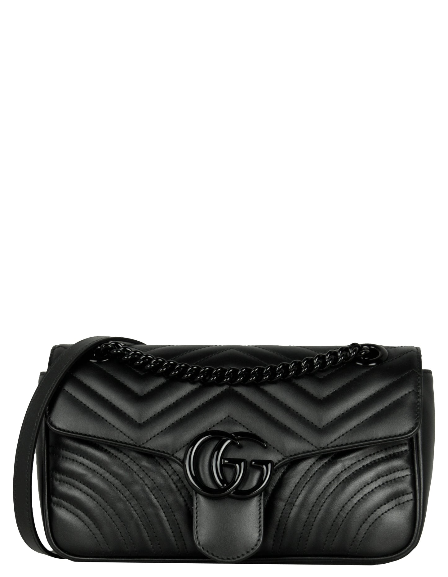 Gucci SO Black Small GG Marmont Matelasse Shoulder Bag