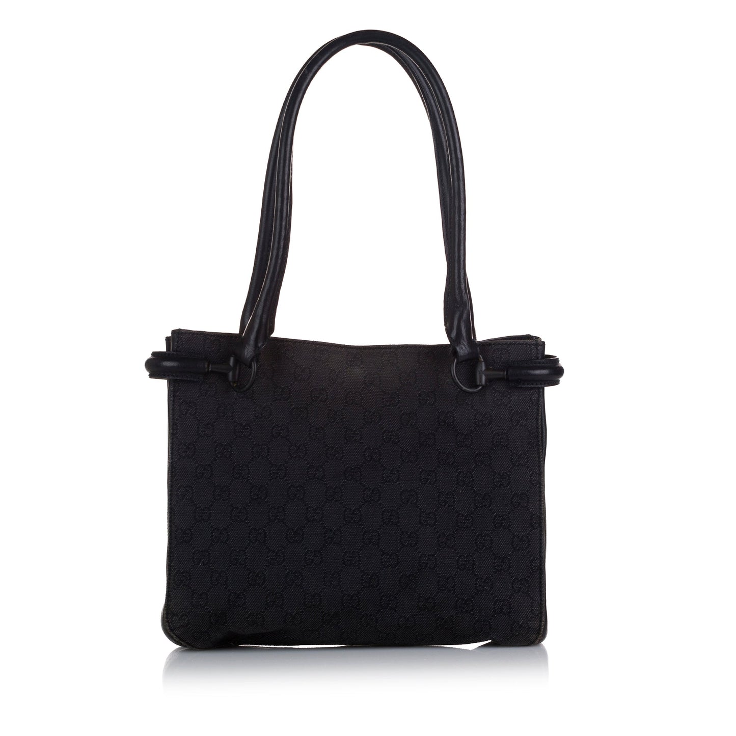 Gucci Black Leather Canvas Tote Style 24