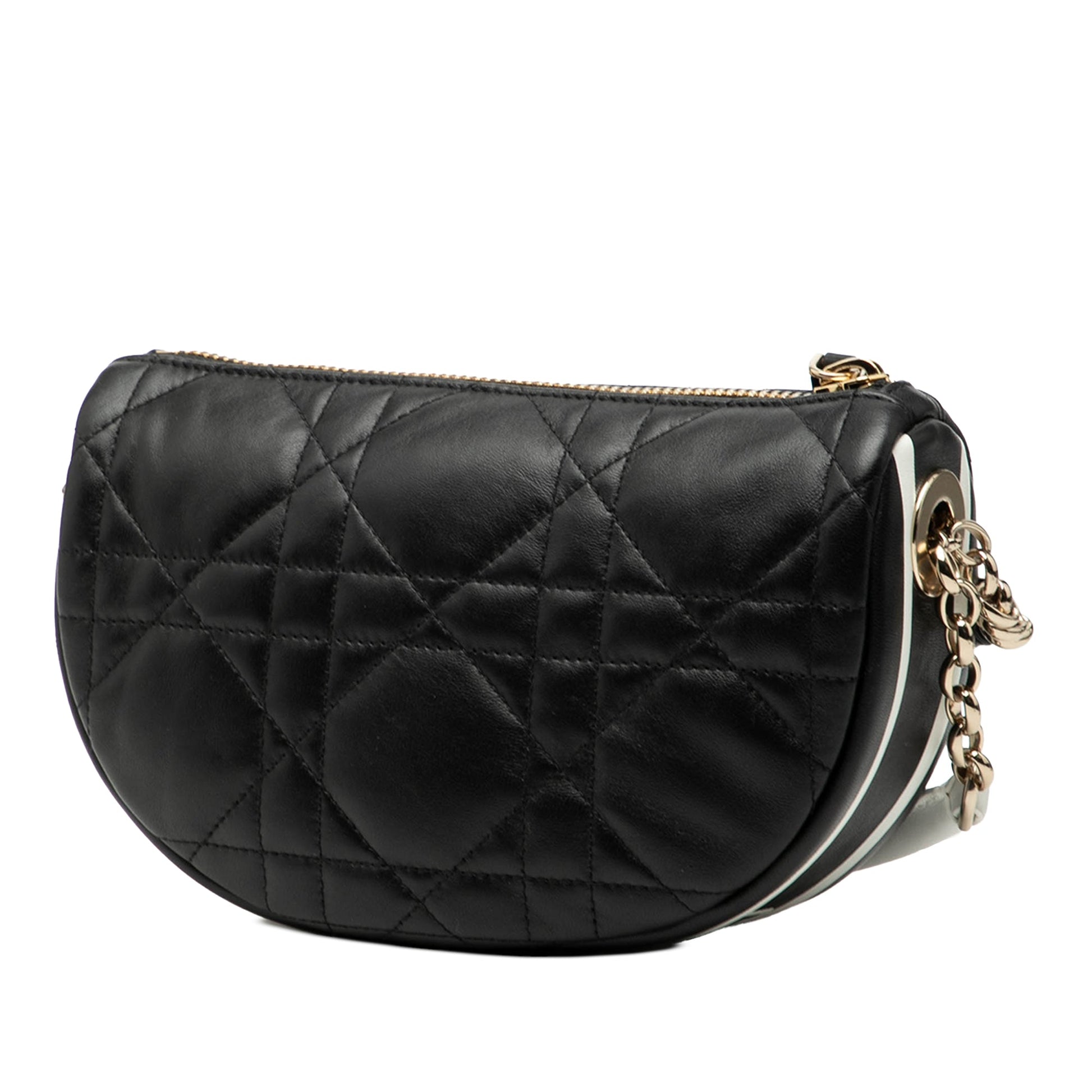 Black Dior Small Lambskin Cannage Dior Vibe Hobo Satchel