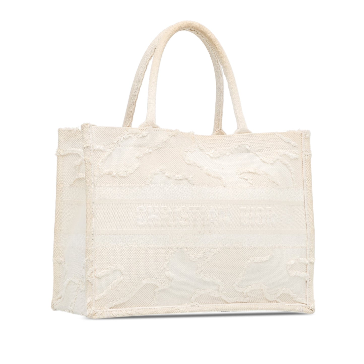 White Dior Medium Camouflage Book Tote