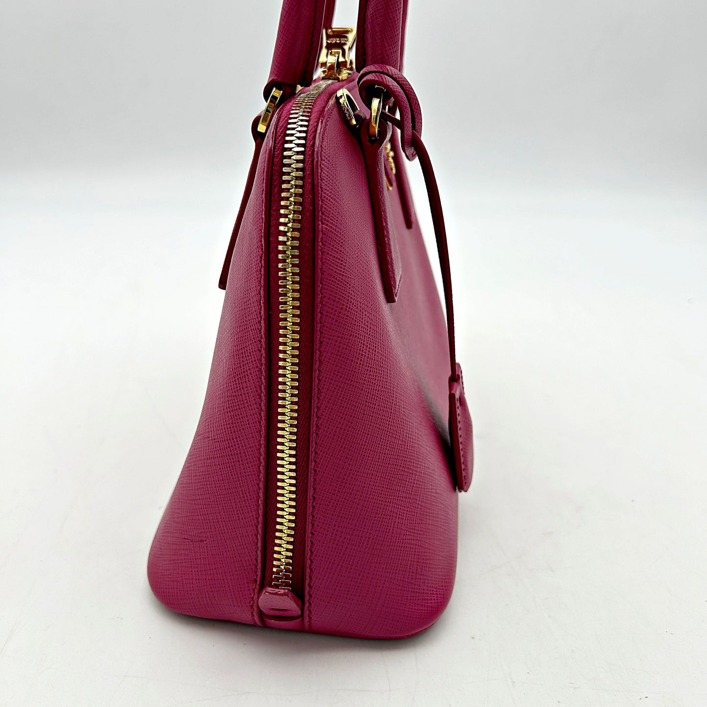 Prada Saffiano Lux Leather Promenade Medium - Red Handle Bags, Handbags LA9997
