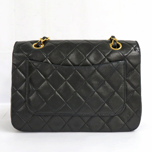 CHANEL Chanel Matrasse Full Flap Double Chain Shoulder Bag Black G 1st Coco Leather
