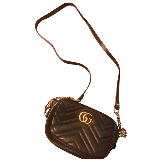 Gucci marmont black leather clutch bag