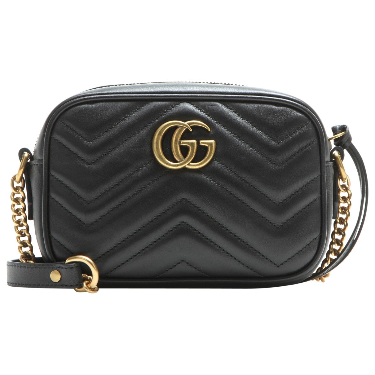 Gucci marmont black leather handbag