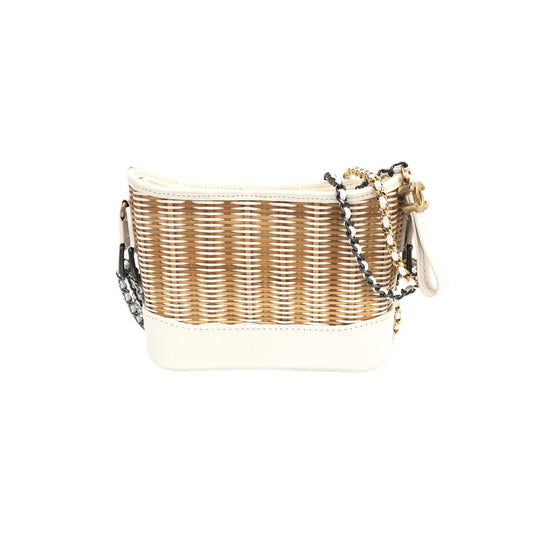 Chanel Gabrielle Rattan Calfskin Shoulder Bag