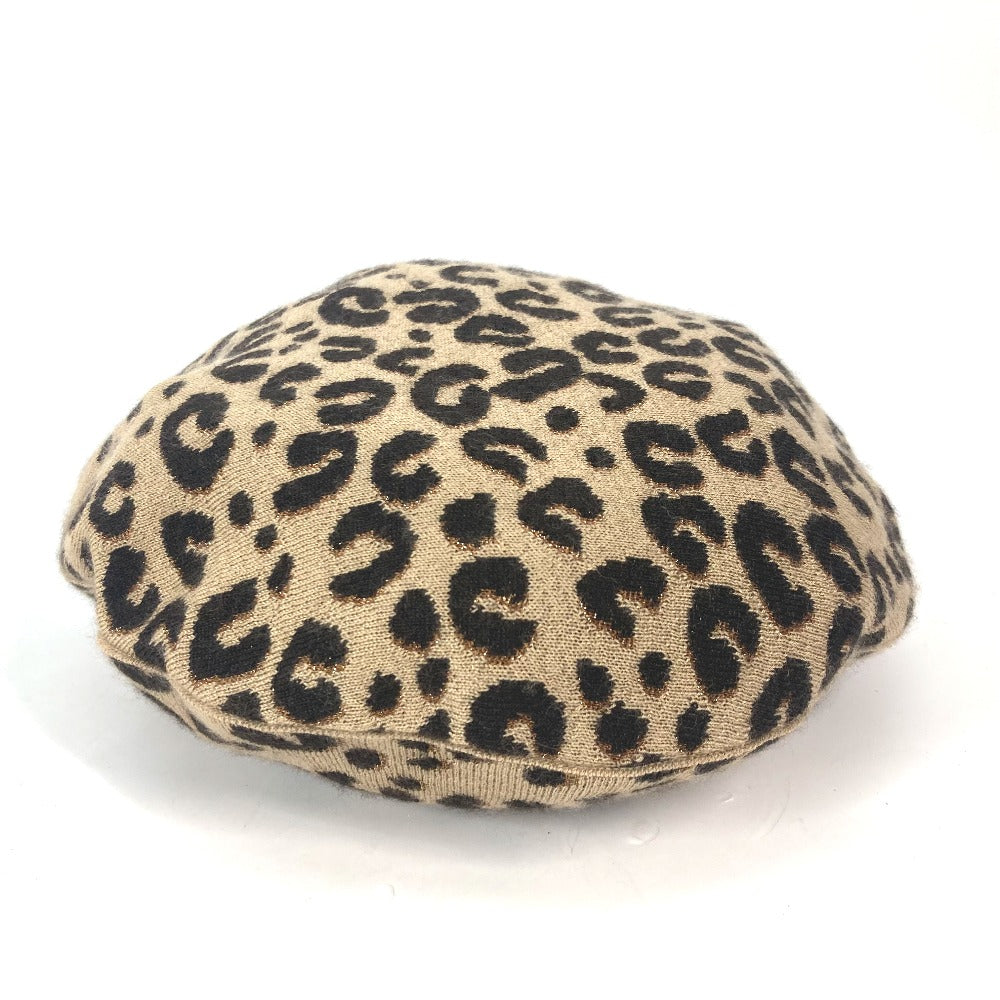 LOUIS VUITTON beret Cashmere, Silk beige hat Belle Maille Leopard Women