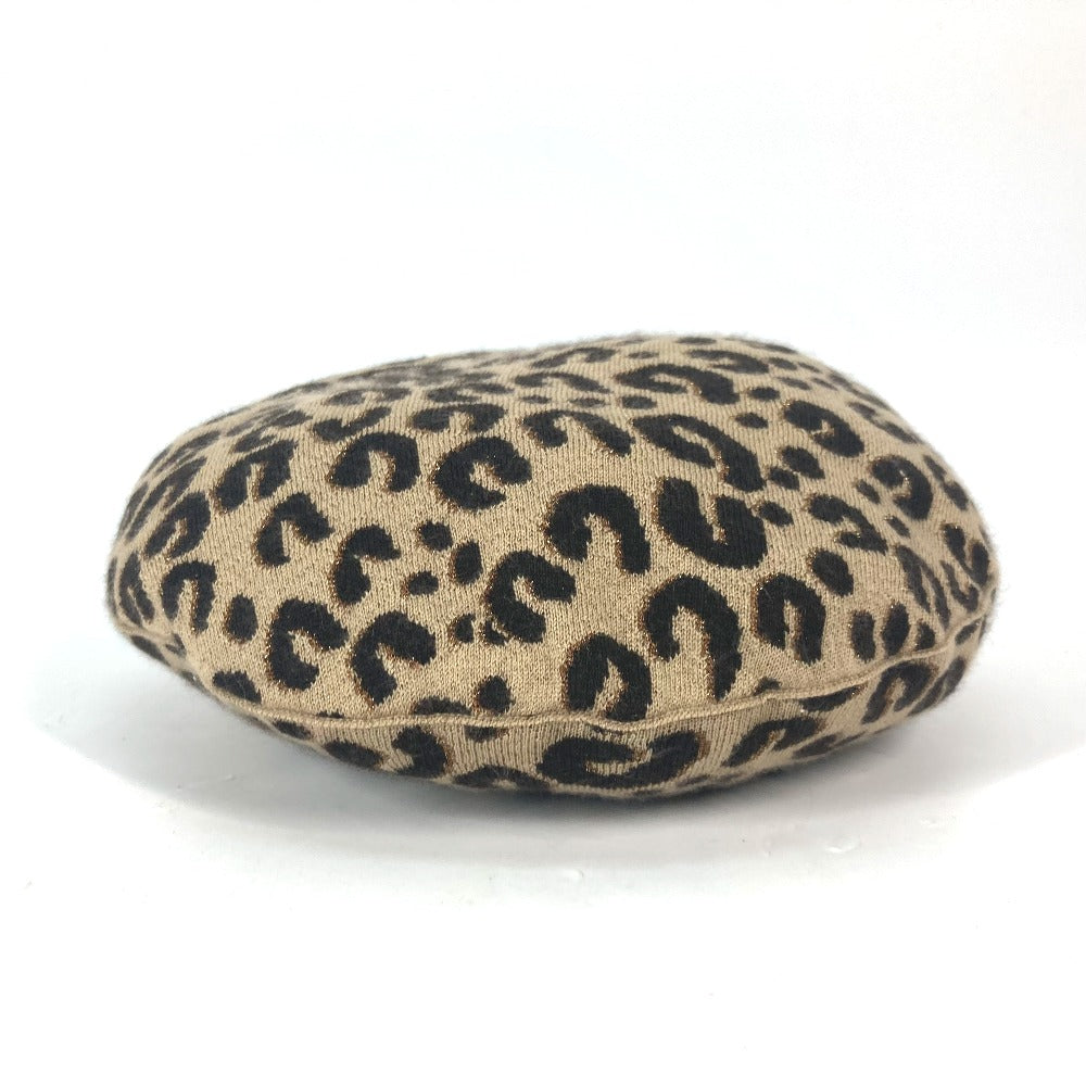 LOUIS VUITTON beret Cashmere, Silk beige hat Belle Maille Leopard Women