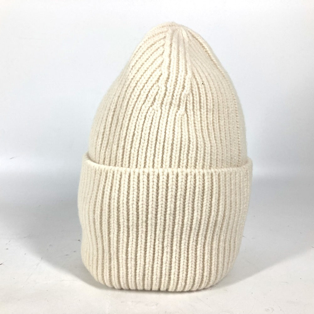 LOUIS VUITTON Knit hat wool white monogram emblem Bonnet LV Beanie Women