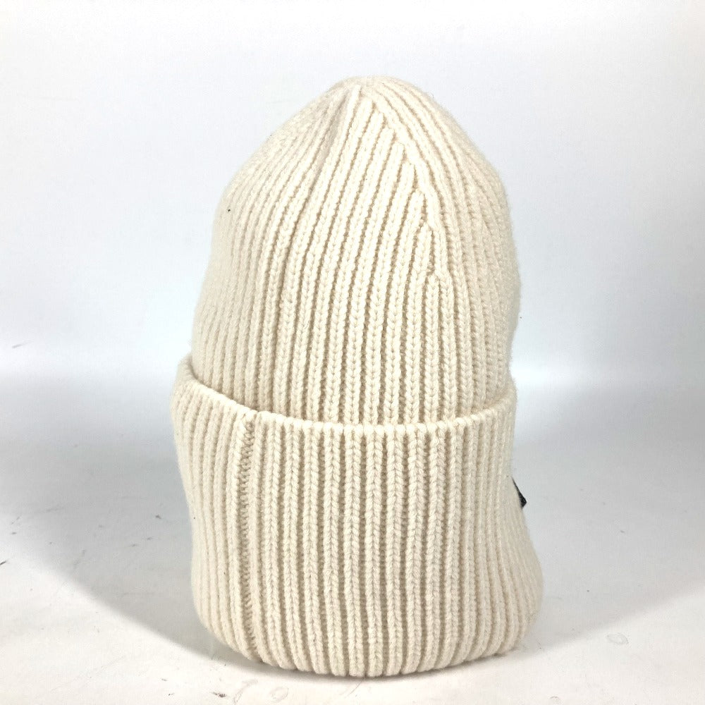 LOUIS VUITTON Knit hat wool white monogram emblem Bonnet LV Beanie Women