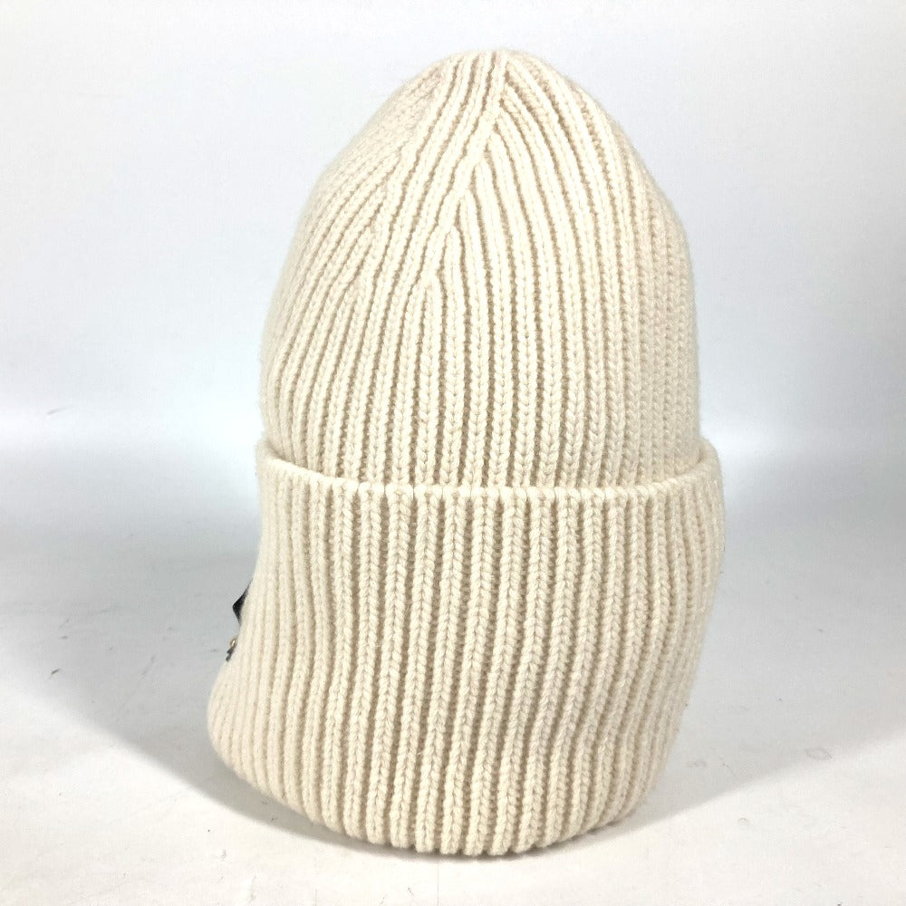 LOUIS VUITTON Knit hat wool white monogram emblem Bonnet LV Beanie Women